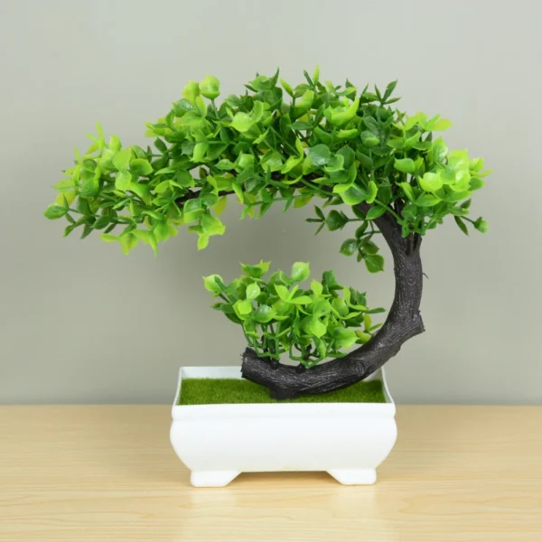 Artificial Plants Potted Green Bonsai Small Tree Grass Plants Pot Ornament Fake Flowers for Home Garden Decoration Wedding Party - Image 4