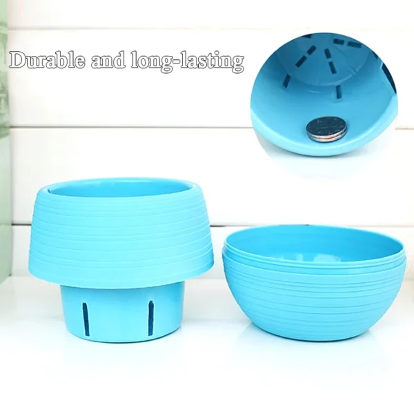 Mini Resin Stone Ball Flower Pot Multiple Colors Automatic Water Storage for Succulent Fleshy Potted Plants Home Garden Supplies - Image 6