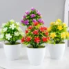 1pc Artificial Potted Plant Small Bonsai Flowers Pot Simulated Tree Ornaments Wedding Home Hotel Office Table Decor Fake Plants