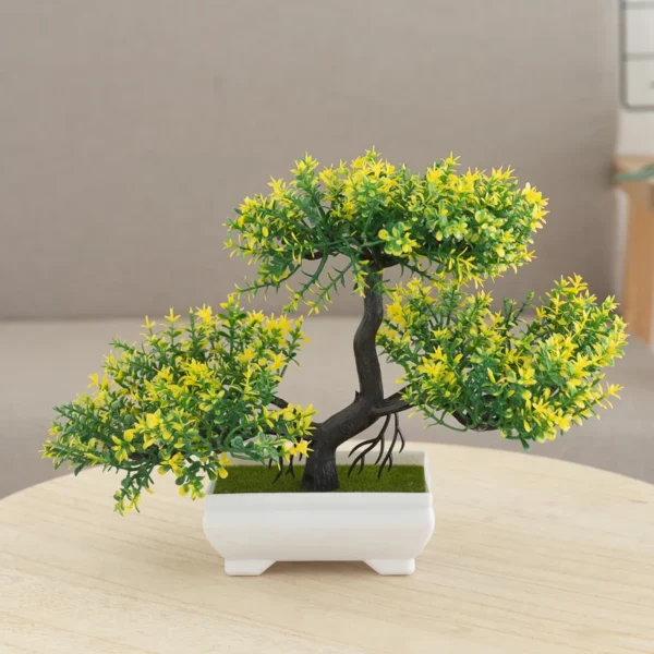 Artificial Plastic Plants Bonsai Small Tree Pot Fake Plant Potted Flower Home Room Table Decoration Garden Arrangement Ornaments - Image 2