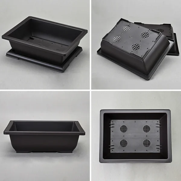 Flowerpots Plastic Plants Pots with Trays Garden Landscape Bonsai Pot Outdoor Rectangular Square Planter Flower Pot Home Decor - Image 4