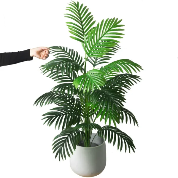 90-120cm Large Artificial Palm Tree Tropical Fake Plants Green Plastic Palm Leafs Big Monstera Tree Branch For Home Garden Decor - Image 3