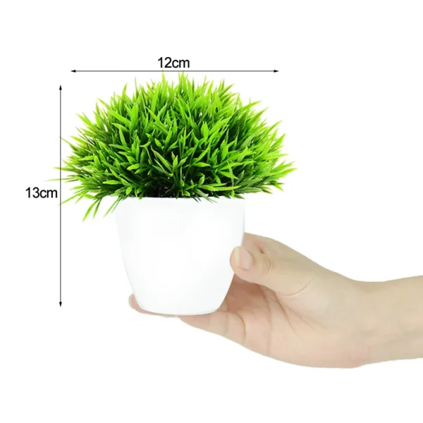 Artificial Plants Potted Green Bonsai Small Tree Grass Plants Pot Ornament Fake Flowers for Home Garden Decoration Wedding Party - Image 6