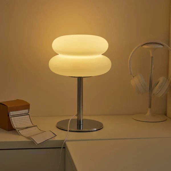 Bedroom bedside lamp creamy style table lamp USB plug tri color dimming living room study atmosphere light - Image 4