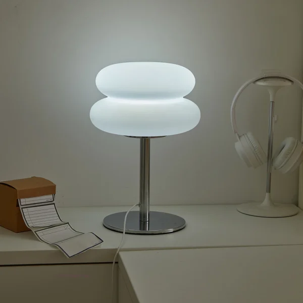 Bedroom bedside lamp creamy style table lamp USB plug tri color dimming living room study atmosphere light - Image 5