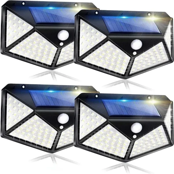 4X 100LED Solar Power PIR Motion Sensor Wall Lights Outdoor Garden Security Lamp - Image 2