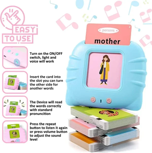 Early Education Flash Card Learning Toys Talking Flashcards for Kids Preschool English Electronic Audio Book Machine Gift - Image 2