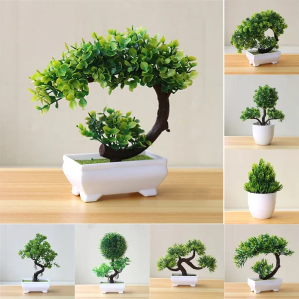 New Green Artificial Plants Bonsai Small Tree Grass Flower Potted Bonsai Halloween hause decoration Wedding Home Office Decor - Image 2