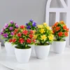 1pc Artificial Potted Plant Small Bonsai Flowers Pot Simulated Tree Ornaments Wedding Home Hotel Office Table Decor Fake Plants - Image 2