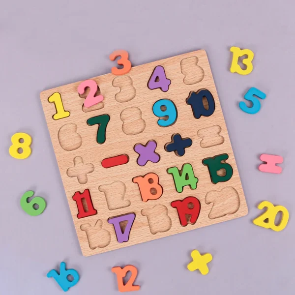 Kids Alphabetic Arithmetic Number Geometric Shapes Wooden Puzzle Montessori Preschool Learning Educational Game Toy for Children - Image 3