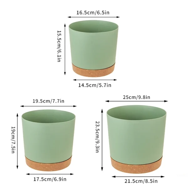 Plant Pot Circular Large Flowerpot Plastic Indoor Plants Succulent Planter with Drainage Bonsai Potted with Tray Home Decoration - Image 6