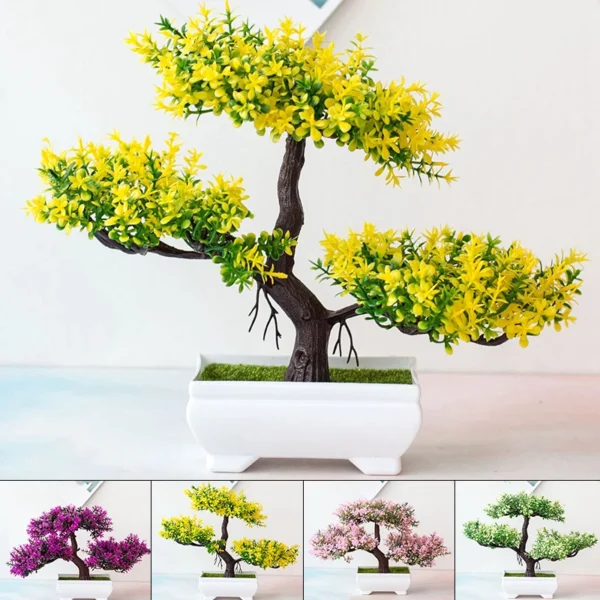 Artificial Plants Bonsai Small Tree Pot Fake Plant Flowers Potted Ornaments For Garden Decor Home Room Table Decor - Image 3