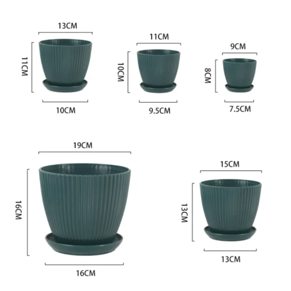 Home Garden Pots with Tray Planters Flower Plant Pots Multi Color Flower Seedling Nursery Pots with Tray for Outdoor Indoor FU - Image 6