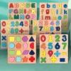 Kids Alphabetic Arithmetic Number Geometric Shapes Wooden Puzzle Montessori Preschool Learning Educational Game Toy for Children