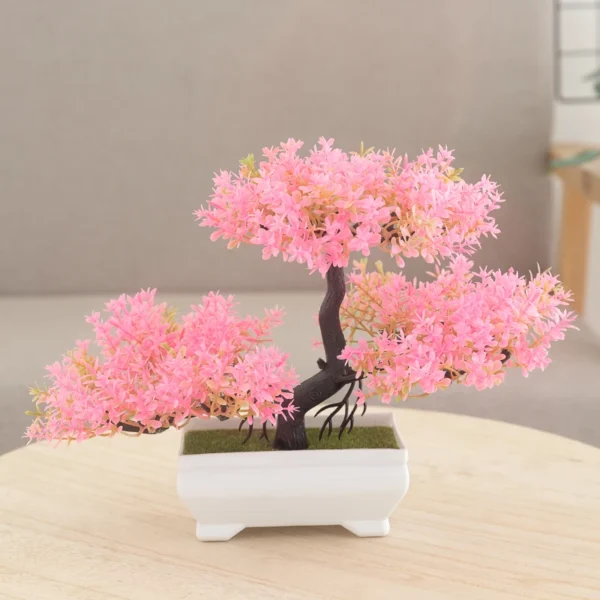 Artificial Plastic Plants Bonsai Small Tree Pot Fake Plant Potted Flower Home Room Table Decoration Garden Arrangement Ornaments - Image 5