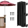 VANROUG Patio Umbrella Holder, Aluminum Outdoor Umbrella Base and Mount, Deck Mount Umbrella Stand, Attaches to Railing Maximizing Patio Space and Shade (Fits 1.3-2" Umbrella Pole Diameter) - Image 2