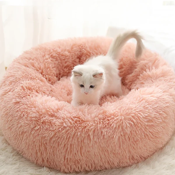 Home Plush Pet Nest Winter Cat Nest Dog Nest Warm Detachable and Washable Round Cat Nest Pet Bed Seasonal Universal Decoration - Image 3