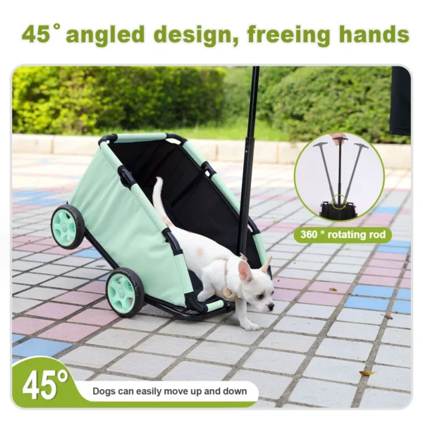 Small Pet Cart 4 Wheels Folding Dog Stroller Lightweight 360° Rotating Trolley Pet Stroller Small Cats Dogs Rolling Cat Carrier - Image 5