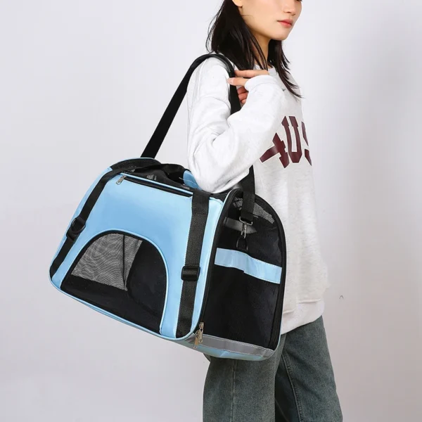 Cat Bags Portable Dog Carrier Bag Mesh Breathable Foldable Cats Carrier Bag Travel Breathable Transport Handbag - Image 2
