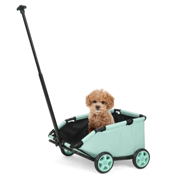Small Pet Cart 4 Wheels Folding Dog Stroller Lightweight 360° Rotating Trolley Pet Stroller Small Cats Dogs Rolling Cat Carrier