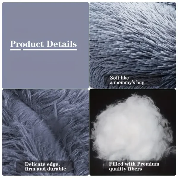 Round Dog Bed Winter Warm Cat Bed Plush Basket for Dog Washable Pet Bed for Small Medium Large Dog Sofa Cat - Image 3