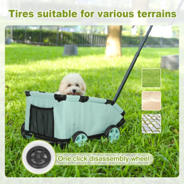 Small Pet Cart 4 Wheels Folding Dog Stroller Lightweight 360° Rotating Trolley Pet Stroller Small Cats Dogs Rolling Cat Carrier - Image 3