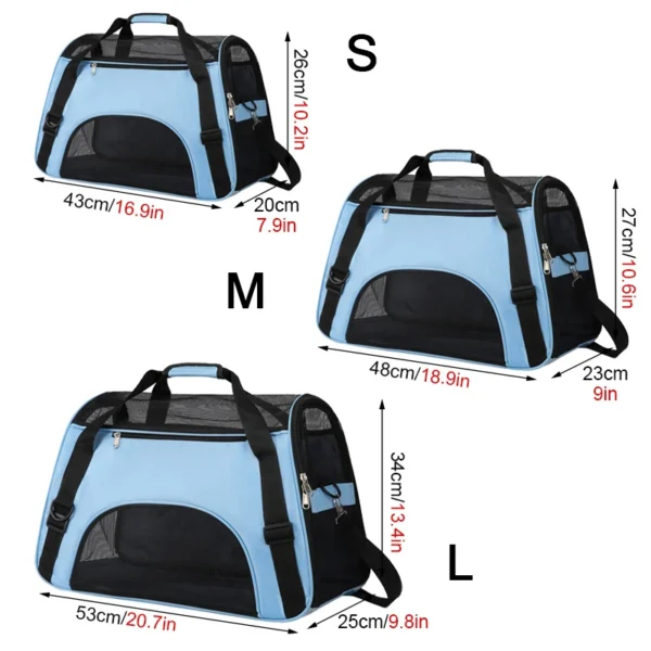Cat Bags Portable Dog Carrier Bag Mesh Breathable Foldable Cats Carrier Bag Travel Breathable Transport Handbag - Image 5