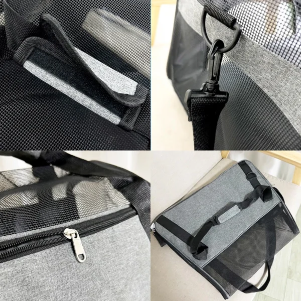 Cat Bags Portable Dog Carrier Bag Mesh Breathable Foldable Cats Carrier Bag Travel Breathable Transport Handbag - Image 4