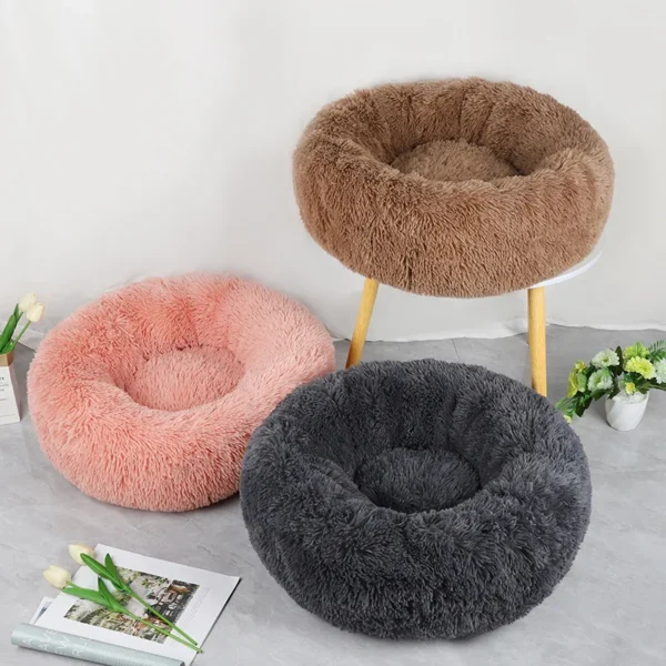 Home Plush Pet Nest Winter Cat Nest Dog Nest Warm Detachable and Washable Round Cat Nest Pet Bed Seasonal Universal Decoration - Image 4